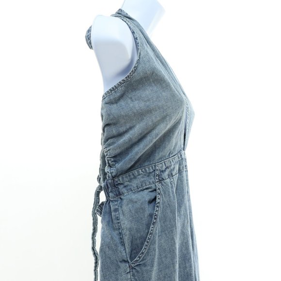 We The Free C'est La Vie Halter Overall Denim Jumpsuit Romper Size M - Picture 3 of 11